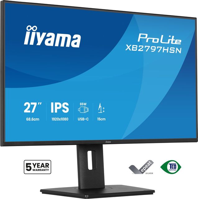iiyama XB2797HSN-B1 Monitor ProLite 27" IPS FHD 350cd 1ms HAS 150mm HDMI DP USB…