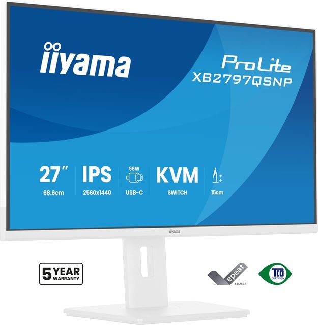 iiyama XB2797QSNP-W1 Monitor ProLite 27" IPS QHD 350cd 1ms Dock USB-C 96W HDMI …