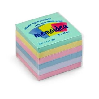memoidea - Block notes - 76 x 76 mm - 600 fogli (6 x 100) - colori pastello ass…