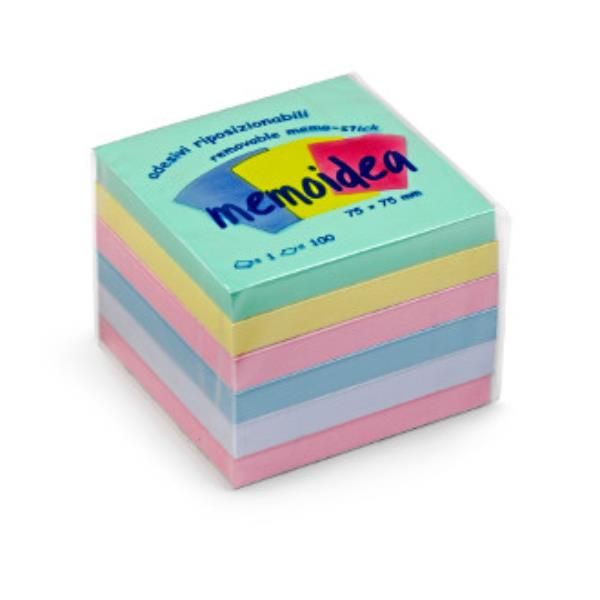 memoidea - Block notes - 76 x 76 mm - 600 fogli (6 x 100) - colori pastello ass…
