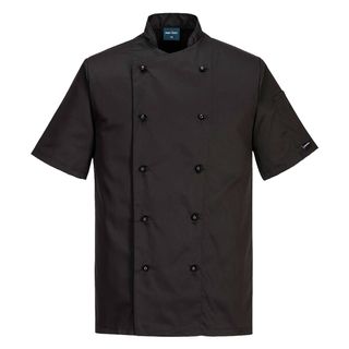 Giacca cuoco Kent - maniche corte - taglia XL - nero - Portwest