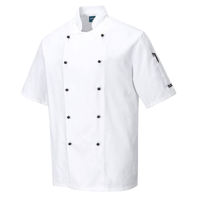 Giacca cuoco Kent - maniche corte - taglia XXL - bianco - Portwest