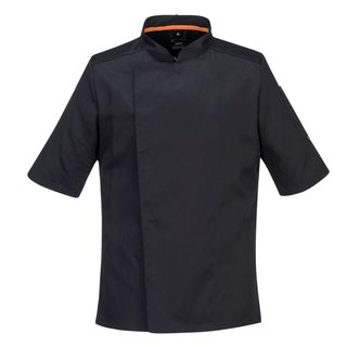 Giacca cuoco MeshAir Pro - maniche corte - taglia L - nero - Portwest
