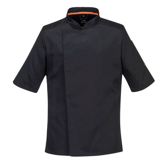 Giacca cuoco MeshAir Pro - maniche corte - taglia L - nero - Portwest