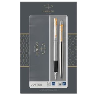Gift Set DUO - Jotter stainless steel GT sfera + stilografica - punta media - P…