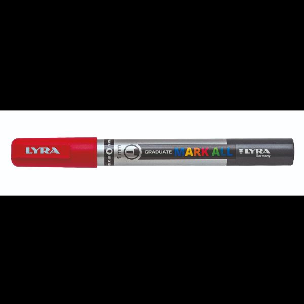 Lyra Graduate Mark All - Marcatore - permanente - rosso - 1 mm - sottile