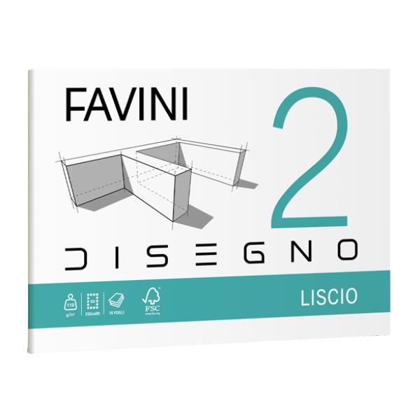 Album Favini 2 - 33 x 48 cm - 110 gr - 10 fogli - liscio - Favini