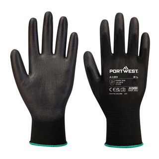 Guanti A195 touch - palmo in PU - L - nero - Portwest