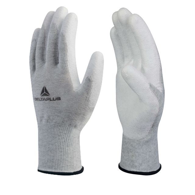Guanti antistatico VE702PESD - poliestere / carbonio - taglia 10 - bianco - Del…