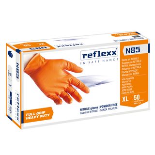 Guanti in nitrile N85 - ultra resistenti - tg XL - arancione - Reflexx - conf. …