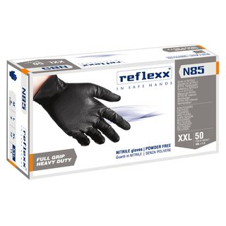 Guanti in nitrile N85B - ultra resistenti - tg XXL - nero - Reflexx - conf. 50 …