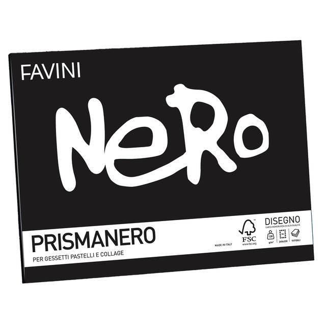 Album Prismanero - 24 x 33 cm - 10 fogli - 128gr - monoruvido - Favini