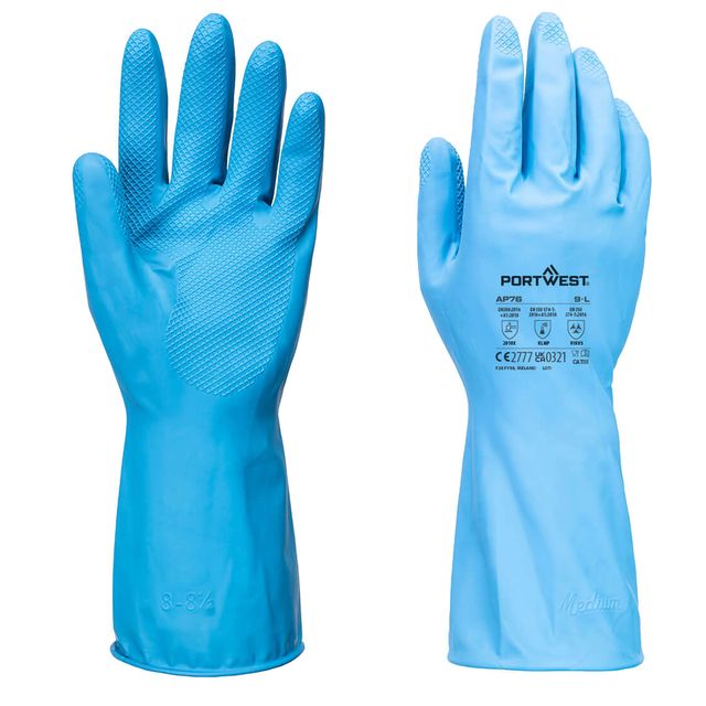 Guanti per alimenti protezione chimica B - M - lattice - leggeri - azzurro - Po…