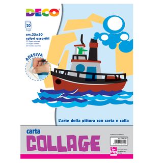 Album collage 700/20 - 35 x 50 cm - 20 fogli - carta rasata adesiva - colori as…
