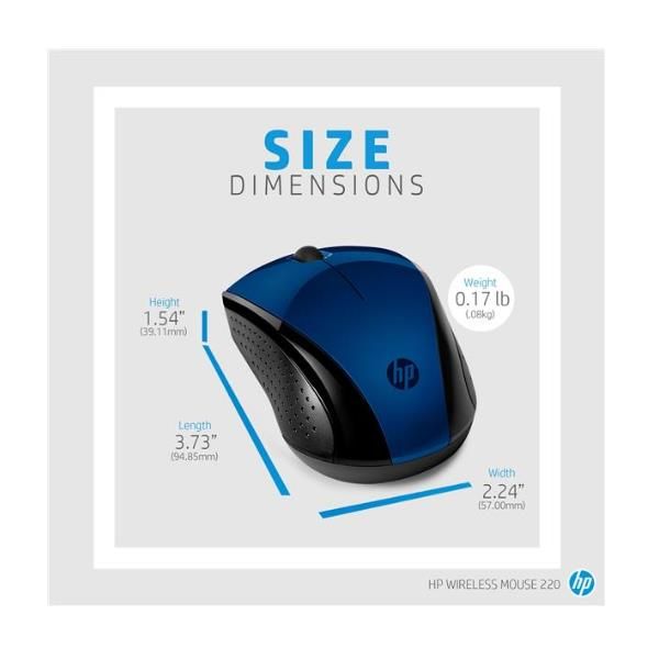 HP 220 - Mouse - 3 pulsanti - senza fili - 2.4 GHz - ricevitore wireless USB - …