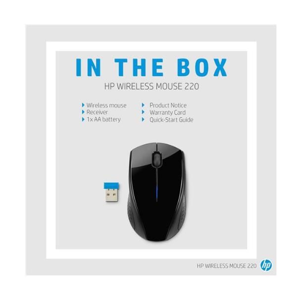 HP 220 - Mouse - per destrorsi e per sinistrorsi - ottica - senza fili - 2.4 GH…