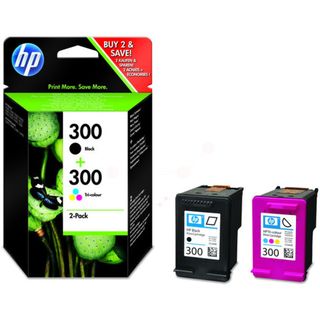 HP 300 - Confezione da 2 - nero, colore (ciano, magenta, giallo) - originale - …