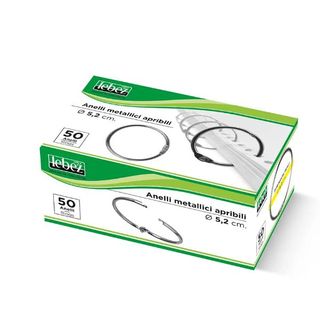 Anelli metallici - 3,5 cm - per rilegatura - Lebez - conf. 100 pezzi