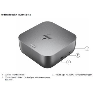 HP Dock Thunderbolt 4 100 W G6, Cablato, Thunderbolt 4, 100 W, 10,100,1000,2500…
