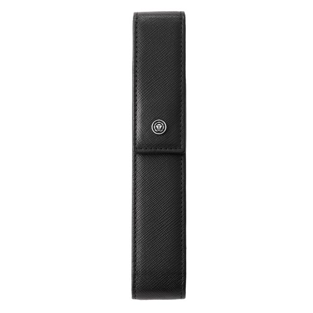Astuccio Portapenne c/chiusura magnetica vera pelle Saffiano nero Cross