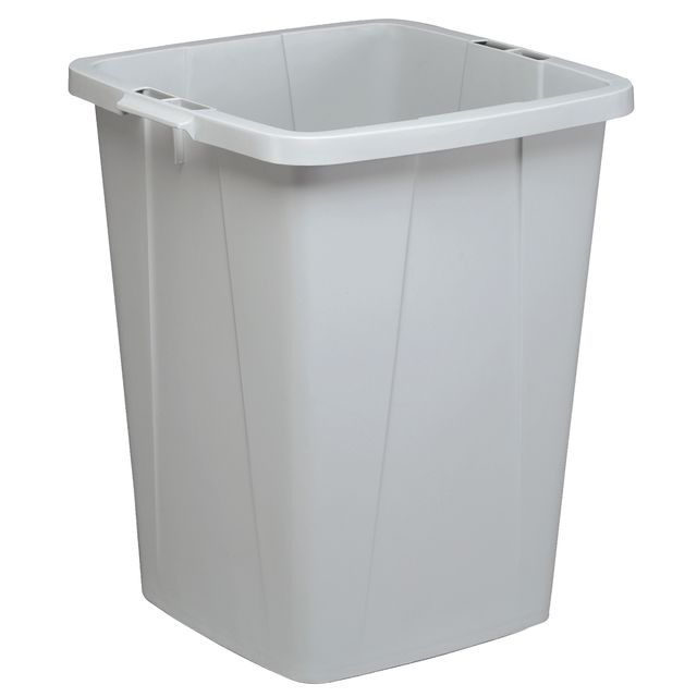 Bidone grigio DURABIN quadrato in PP con maniglie per il trasporto 90 lt Durable