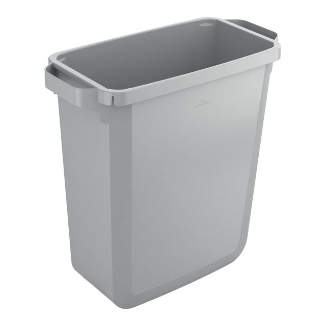 Bidone grigio DURABIN rettangolare in PP con maniglie per il trasporto 60 lt Dur