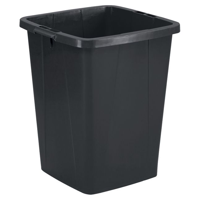 Bidone nero DURABIN quadrato in PP con maniglie per il trasporto 90 lt Durable
