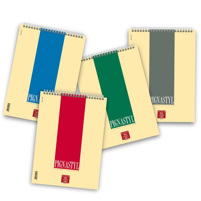 Blocco Pignastyl spiralato - A4 - 210 x 297mm - 80gr - 60 fogli - 1 rigo - Pigna