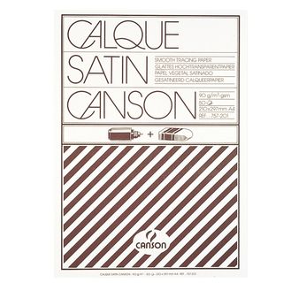 Blocco carta lucida satinata per disegno manuale - A4 - 50 fogli - 90gr - Canson