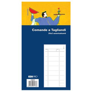 Blocco comande a 7 tagliandi - 25/25 fogli autoricalcanti - 22 x 10cm - Edipro