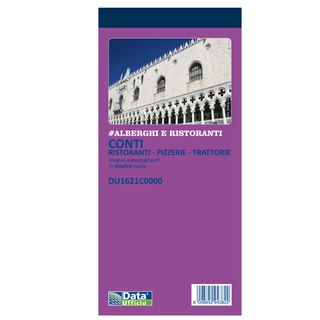 Blocco conti ristoranti/pizzerie/trattorie - 50 copie - 21,5 x 10 cm - DU1621C0…