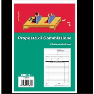 Blocco copia commissioni - 3 copie autoricalcanti - 23 x15 cm - 33 fogli - Edip…