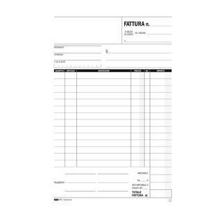 Blocco fattura 1 aliquota - 33 fogli 3 copie autoricalcanti - 23 x 14,8cm - Edi…