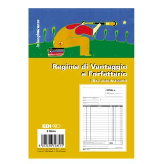 Blocco fattura contribuenti min/forfett. - 22x14,8 - 50x2 fogli autoric. - E528…