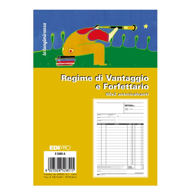 Blocco fattura contribuenti min/forfett. - 22x14,8 - 50x2 fogli autoric. - E528…