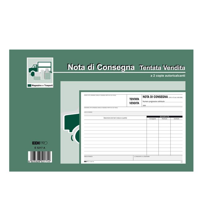 Blocco nota consegna tentata vendita - 50/50 fogli autoricalcanti - 15 x 23cm -…