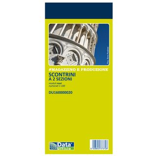 Blocco scontrino 2 sezioni - 100 copie numerate - rosso - 5,8 x 13 cm - DU16000…