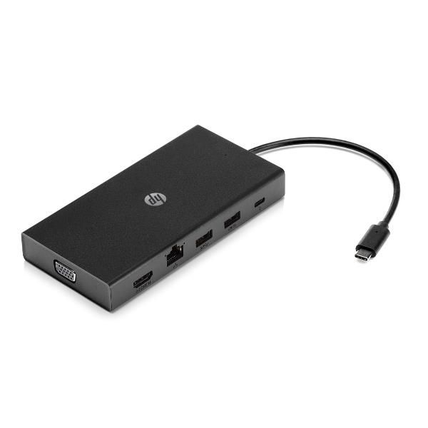 HP Travel Hub - Duplicatore di porte - USB-C - VGA, HDMI - Europa
