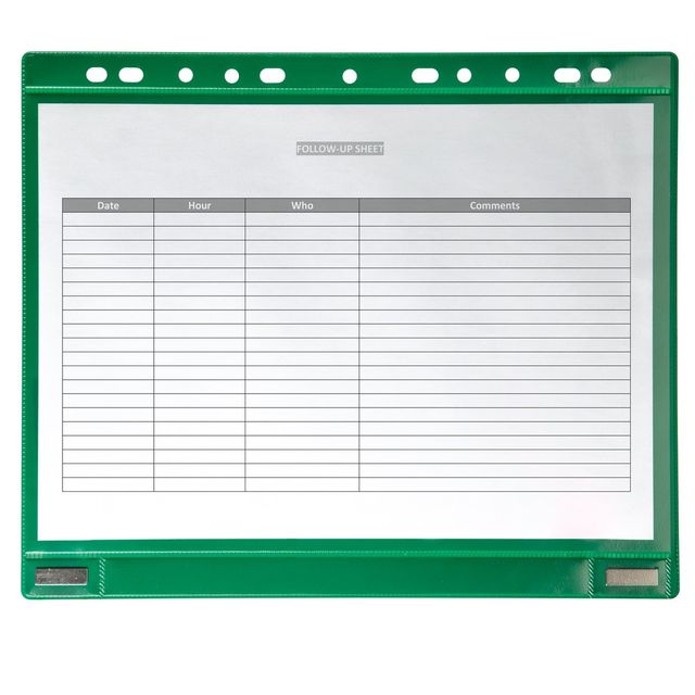 Buste forate - per supporti magnetici ad anelli - A4 - verde - Djois - conf. 5 …