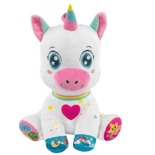 CLEMENTONI BABY SCINTILLA UNICORNO CANTA E BRILLA PELUCHES PARLANTE CON LUCI E …