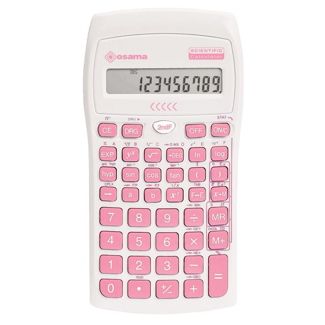 Calcolatrice scientifica OS 134/10 BeColor - bianco - tasti rosa - Osama
