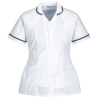 Camice da donna - maniche corte - elasticizzato - taglia L - bianco - Portwest