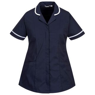 Camice da donna - maniche corte - elasticizzato - taglia S - blu navy - Portwest