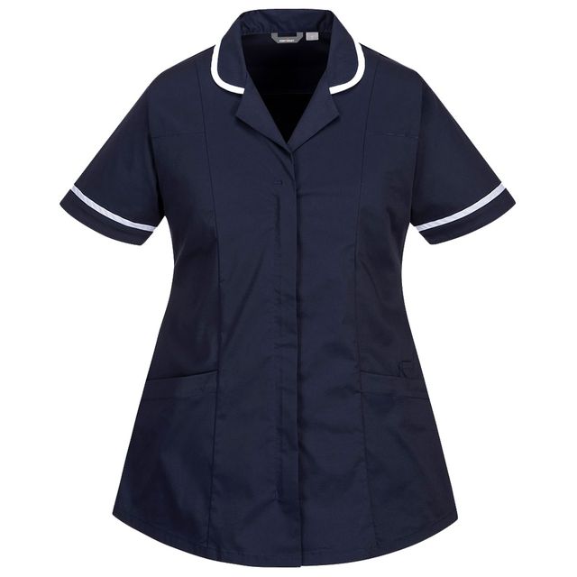 Camice da donna - maniche corte - elasticizzato - taglia S - blu navy - Portwest