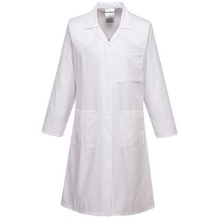 Camice da laboratorio da donna - maniche lunghe - taglia L - bianco - Portwest