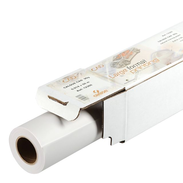 Carta plotter - 914 mm (36") x 50 mt - 90/95 gr - inkjet - lucida - bianco - Ca…