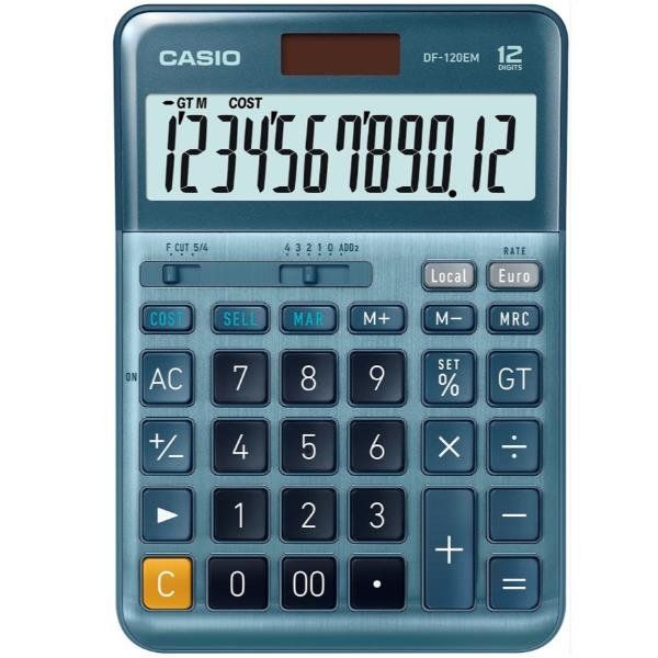 Casio DF-120EM - Calcolatrice da tavolo - 12 cifre - pannello solare, batteria …