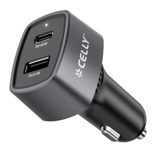 Celly CC1USBC1USBA65W - 65W USB-A USB-C CAR CHARGER