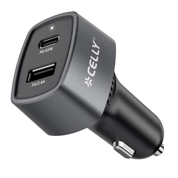 Celly CC1USBC1USBA65W - 65W USB-A USB-C CAR CHARGER