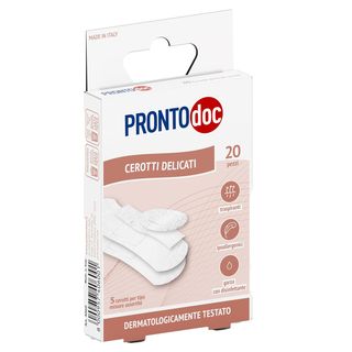 Cerotti delicati - TNT - con adesivo ipoallergenico - ProntoDoc - conf. 20 pezzi